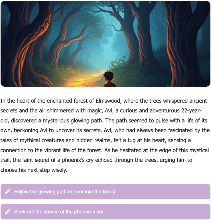 Another example of illustrated interactive story