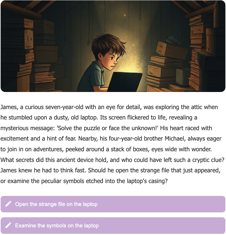 Colorful characters in interactive story
